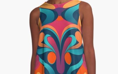 Groovy Retro Sixties A-Line Dress by Hashola Designs