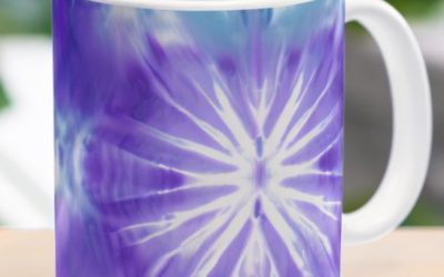 Purple and Blue Tie-Dye Colors Abstract Design Coffee Mug